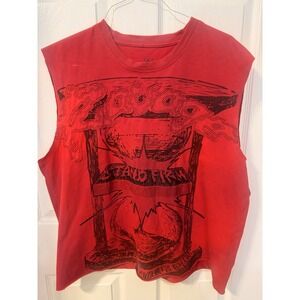 Smoke Rise Men's Stand Firm Ravage Graphic Crop Tank Top M Red Black Streetwear